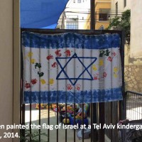 children painted flag israel-web
