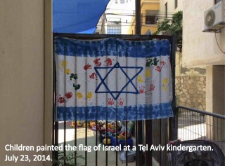 children painted flag israel-web